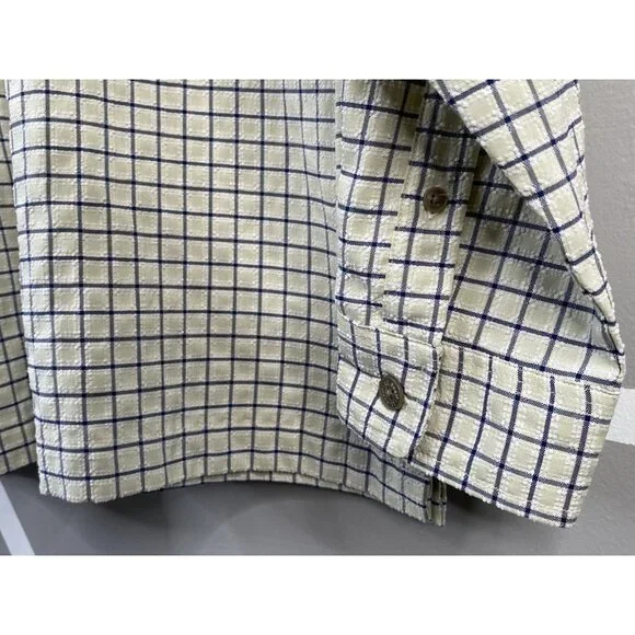 LL Bean Outdoors Textured Long Sleeve Shirt Camping Men’s L Reg Khaki Check - Picture 7 of 16